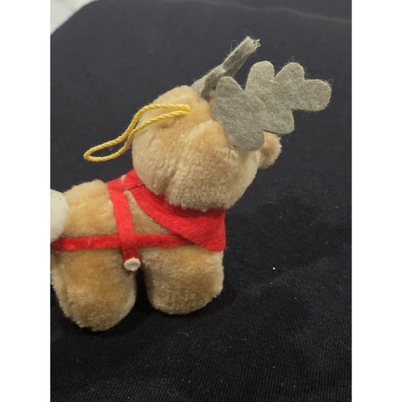 Vintage 1985 McDonalds Coca Cola Plush Reindeer Christmas  Ornament Happy Meal - Picture 3 of 8